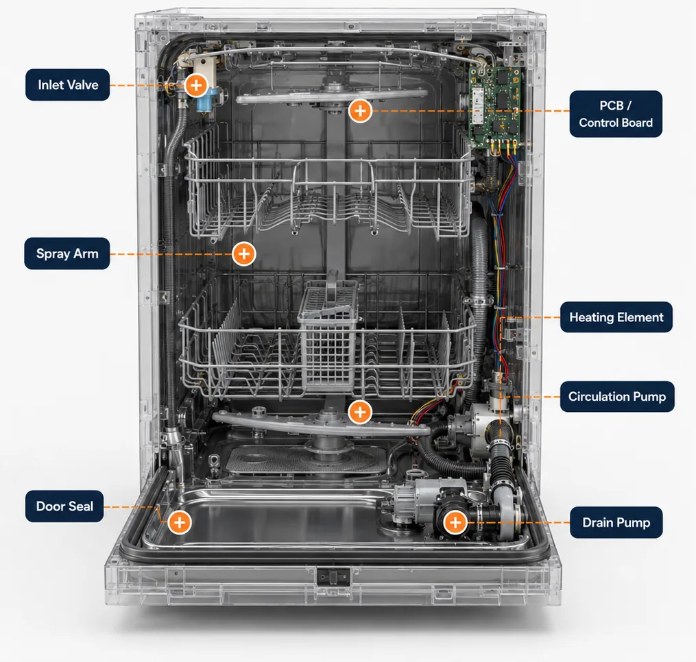 Dishwasher repair by Ipswich Appliance Repairs